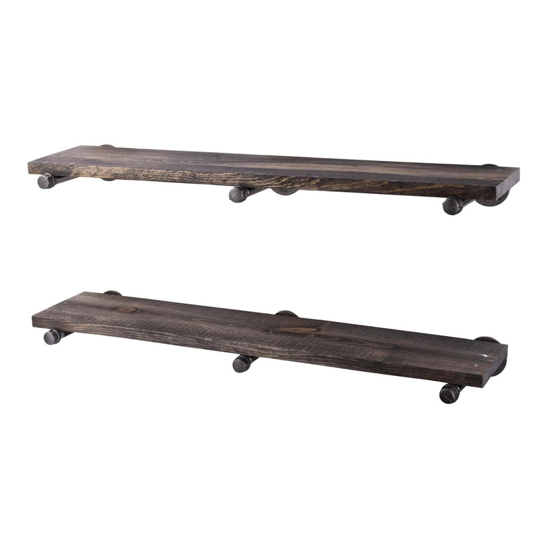 RESTORE Boulder Black 36 in. Shelves with Straight Brackets