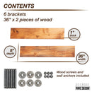 RESTORE Sunset Cedar 36 in. Shelves with Straight Brackets