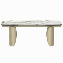 Cora - Dining Table - Ceramic Top & Golden Champange