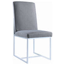 Upholstered Dining Chair Set With Base (Set of 2) - Gray by HouseOfZazla