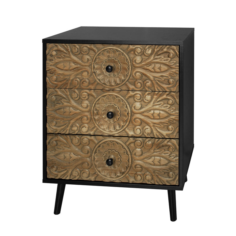 3 Drawer Cabinet, Suitable For Bedroom - Black, photo 2 of 7