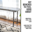 RESTORE Riverstone Grey Solid Live Edge Wood Accent Bench