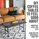 RESTORE Boulder Black Solid Wood Coffee Table by PIPE DECOR