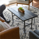 RESTORE Boulder Black Solid Wood Coffee Table by PIPE DECOR