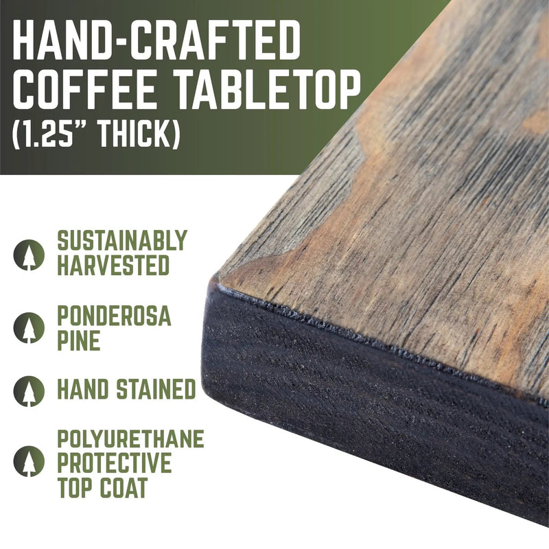 RESTORE Boulder Black Solid Wood Coffee Table, photo 4 of 10