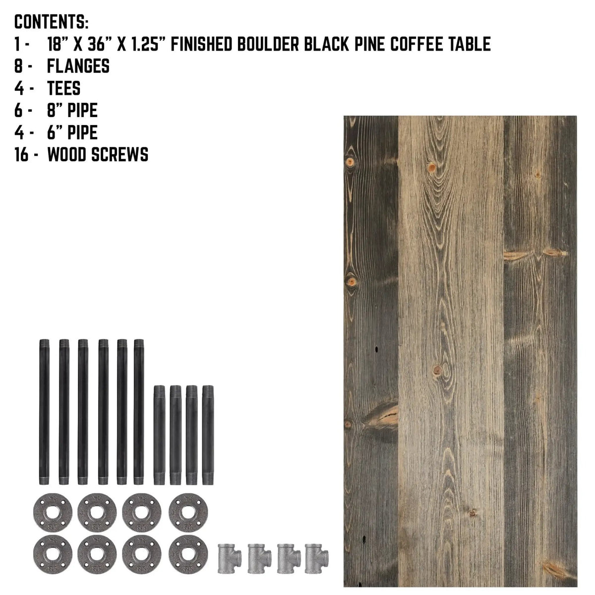 RESTORE Boulder Black Solid Wood Coffee Table, photo 10 of 10