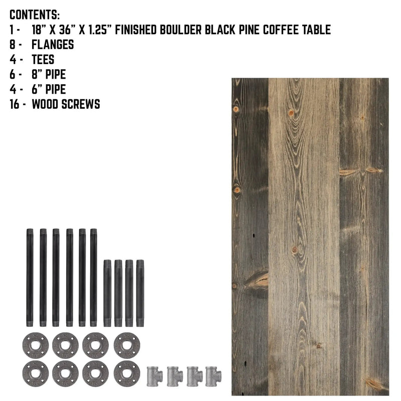 RESTORE Boulder Black Solid Wood Coffee Table, photo 10 of 10
