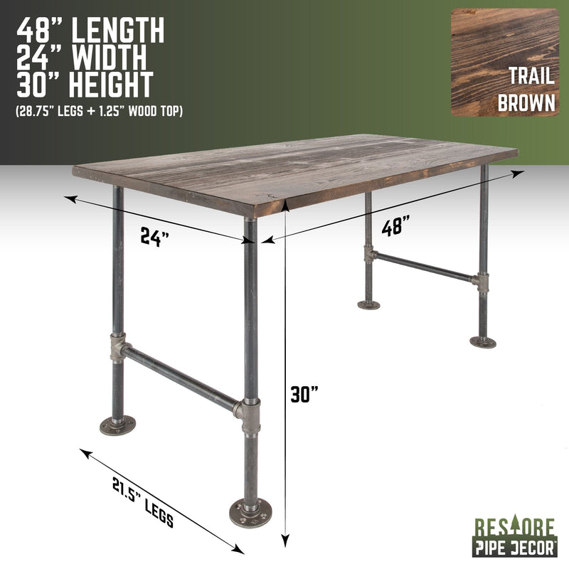 RESTORE Trail Brown Solid Wood Office Desk