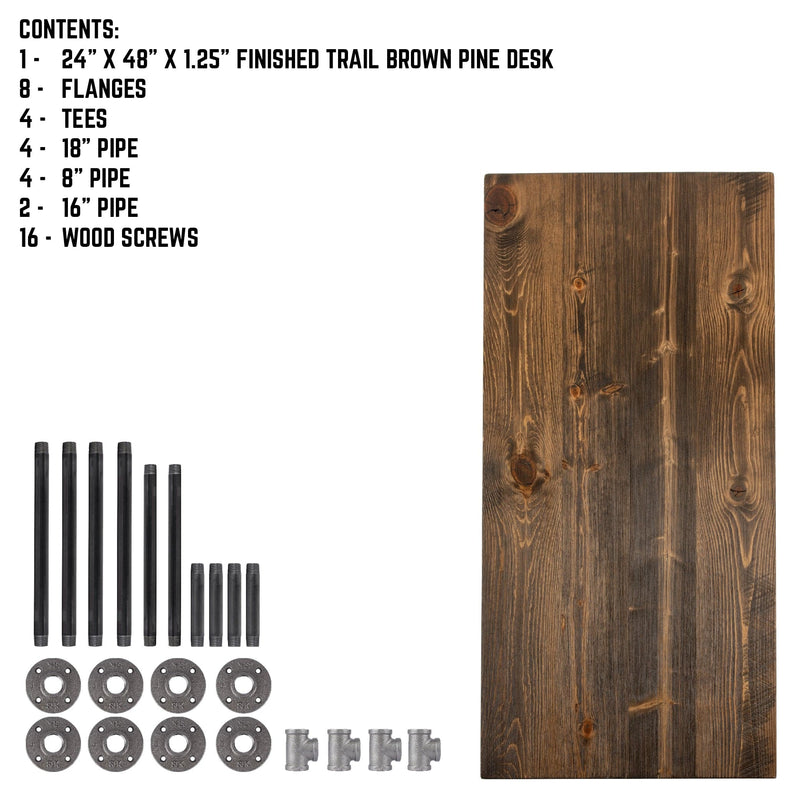 RESTORE Trail Brown Solid Wood Office Desk