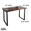 Skyline Boulder Black Solid Wood Desk with 28 in. Landscape Legs by PIPE DECOR