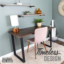 Skyline Boulder Black Solid Wood Desk with 28 in. Landscape Legs by PIPE DECOR