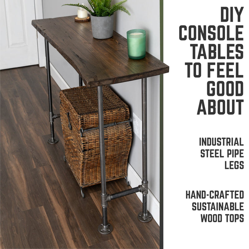 RESTORE Trail Brown Solid Live Edge Wood Console Table, photo 6 of 10