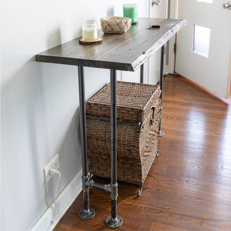 RESTORE Trail Brown Solid Live Edge Wood Console Table, photo 5 of 10
