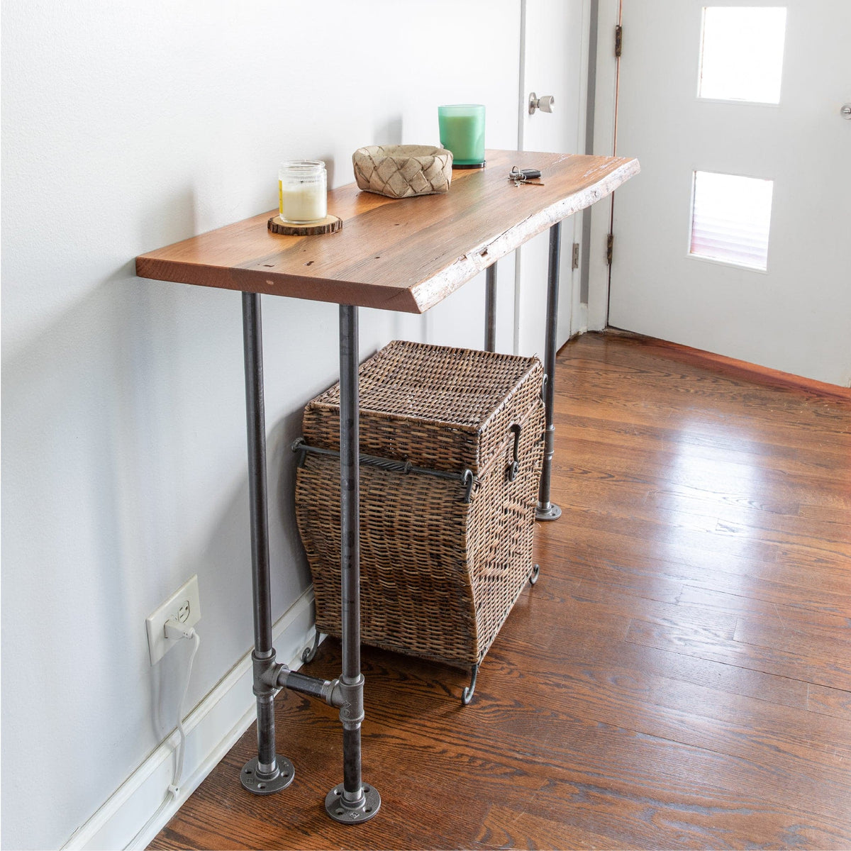 RESTORE Sunset Cedar Solid Live Edge Wood Console Table, photo 5 of 10