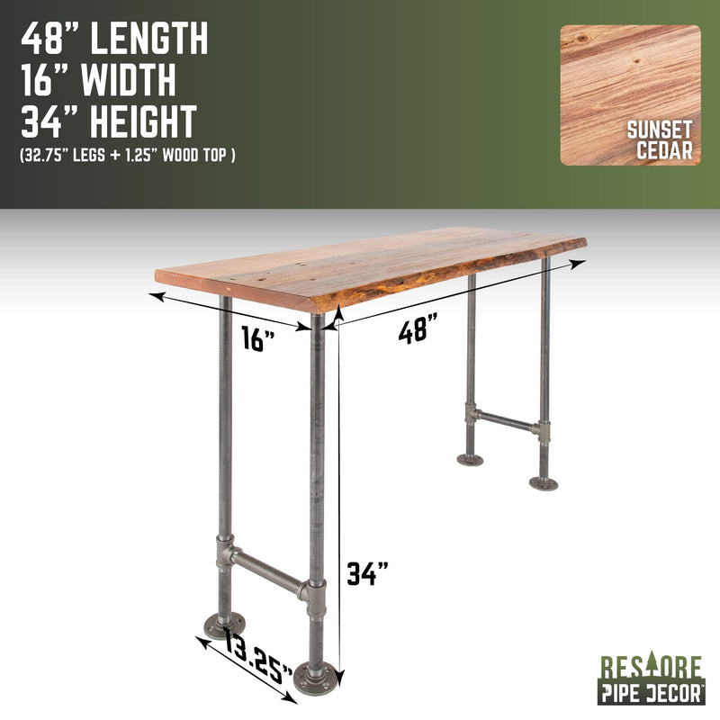 RESTORE Sunset Cedar Solid Live Edge Wood Console Table, photo 3 of 10