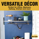 24 in. Wall Mounted Clothing Rack with Wood Shelf, Riverstone Grey