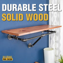 24 in. Wall Mounted Clothing Rack with Wood Shelf, Sunset Cedar