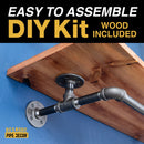 24 in. Wall Mounted Clothing Rack with Wood Shelf, Sunset Cedar