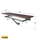 24 in. Wall Mounted Clothing Rack with Wood Shelf, Trail Brown