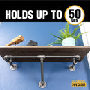 36 in. Wall Mounted Clothing Rack with Wood Shelf, Boulder Black