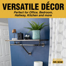 36 in. Wall Mounted Clothing Rack with Wood Shelf, Boulder Black