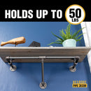 36 in. Wall Mounted Clothing Rack with Wood Shelf, Riverstone Grey