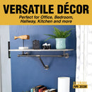 36 in. Wall Mounted Clothing Rack with Wood Shelf, Riverstone Grey