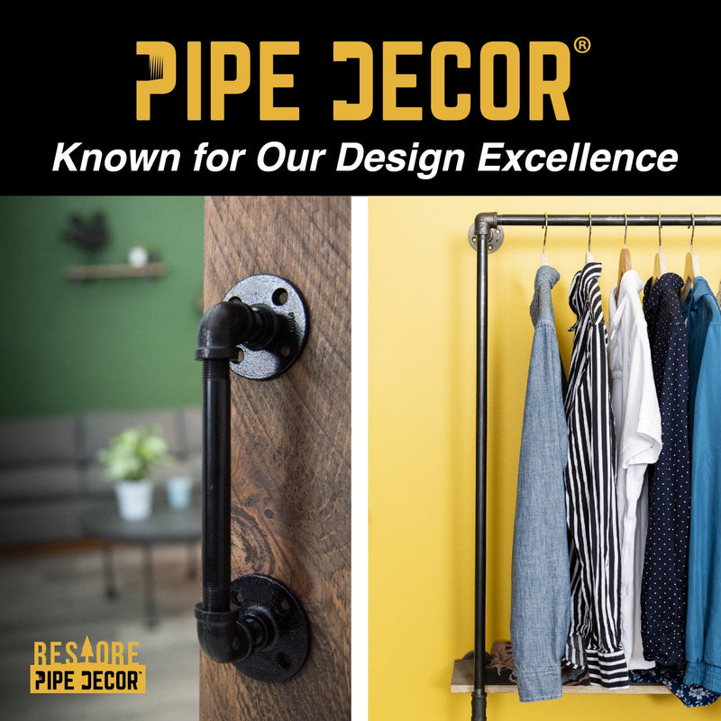 24 in. Wall Mounted Clothing Rack with Wood Shelf, Trail Brown