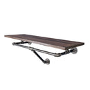 36 in. Wall Mounted Clothing Rack with Wood Shelf, Trail Brown by PIPE DECOR