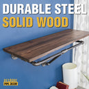 36 in. Wall Mounted Clothing Rack with Wood Shelf, Trail Brown