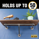 36 in. Wall Mounted Clothing Rack with Wood Shelf, Trail Brown