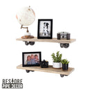 RESTORE Driftwood Tan 24 in. Shelves with L-Shaped Brackets by PIPE DECOR