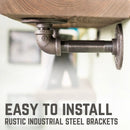 RESTORE Sunset Brown 24 in. Shelves with L-Shaped Brackets by PIPE DECOR