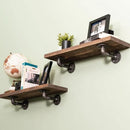 RESTORE Sunset Brown 24 in. Shelves with L-Shaped Brackets by PIPE DECOR