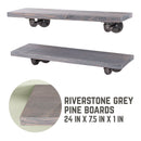 RESTORE Riverstone Grey 24 in. Shelves with L-Shaped Brackets by PIPE DECOR