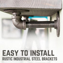 RESTORE Riverstone Grey 24 in. Shelves with L-Shaped Brackets