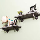 RESTORE Riverstone Grey 24 in. Shelves with L-Shaped Brackets by PIPE DECOR