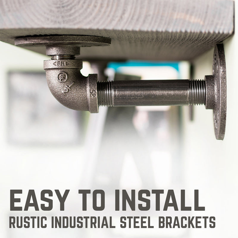 RESTORE Riverstone Grey 24 in. Shelves with L-Shaped Brackets