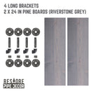 RESTORE Riverstone Grey 24 in. Shelves with L-Shaped Brackets