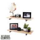 RESTORE Driftwood Tan 24 in. Shelves with Straight Brackets by PIPE DECOR