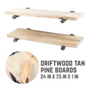 RESTORE Driftwood Tan 24 in. Shelves with Straight Brackets by PIPE DECOR