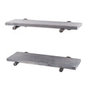 RESTORE Riverstone Grey 24 in. Shelves with Straight Brackets by PIPE DECOR