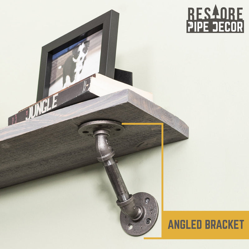 RESTORE Riverstone Grey 36 in. Shelves with Angled Brackets