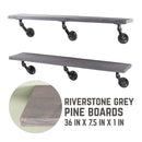 RESTORE Riverstone Grey 36 in. Shelves with Angled Brackets