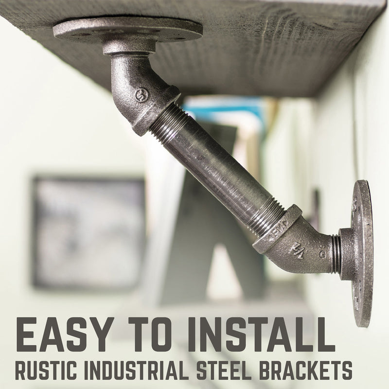 RESTORE Riverstone Grey 36 in. Shelves with Angled Brackets