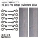 RESTORE Riverstone Grey 36 in. Shelves with Angled Brackets