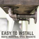 RESTORE Boulder Black 36 in. Shelves with L-Shaped Brackets by PIPE DECOR