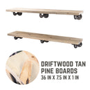 RESTORE Driftwood Tan 36 in. Shelves with L-Shaped Brackets