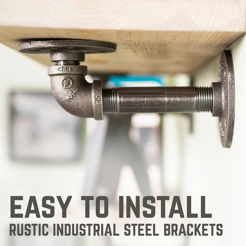 RESTORE Driftwood Tan 36 in. Shelves with L-Shaped Brackets