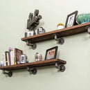 RESTORE Trail Brown 36 in. Shelves with L-Shaped Brackets by PIPE DECOR
